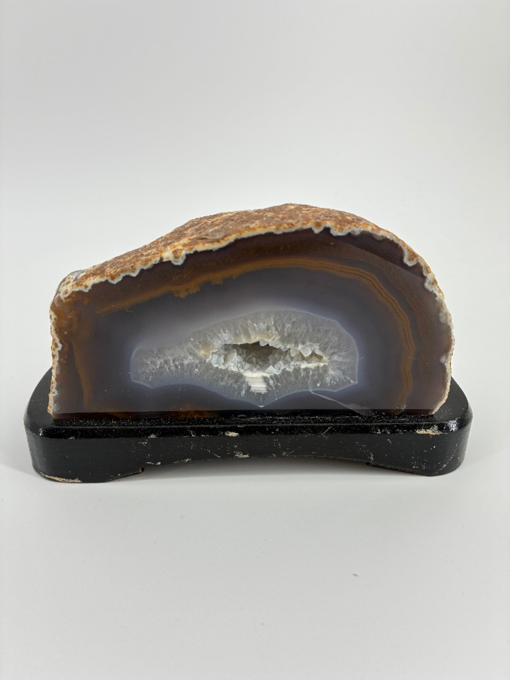Natural Agate Geode Slice Druzzy Inside Base Made in Brazil